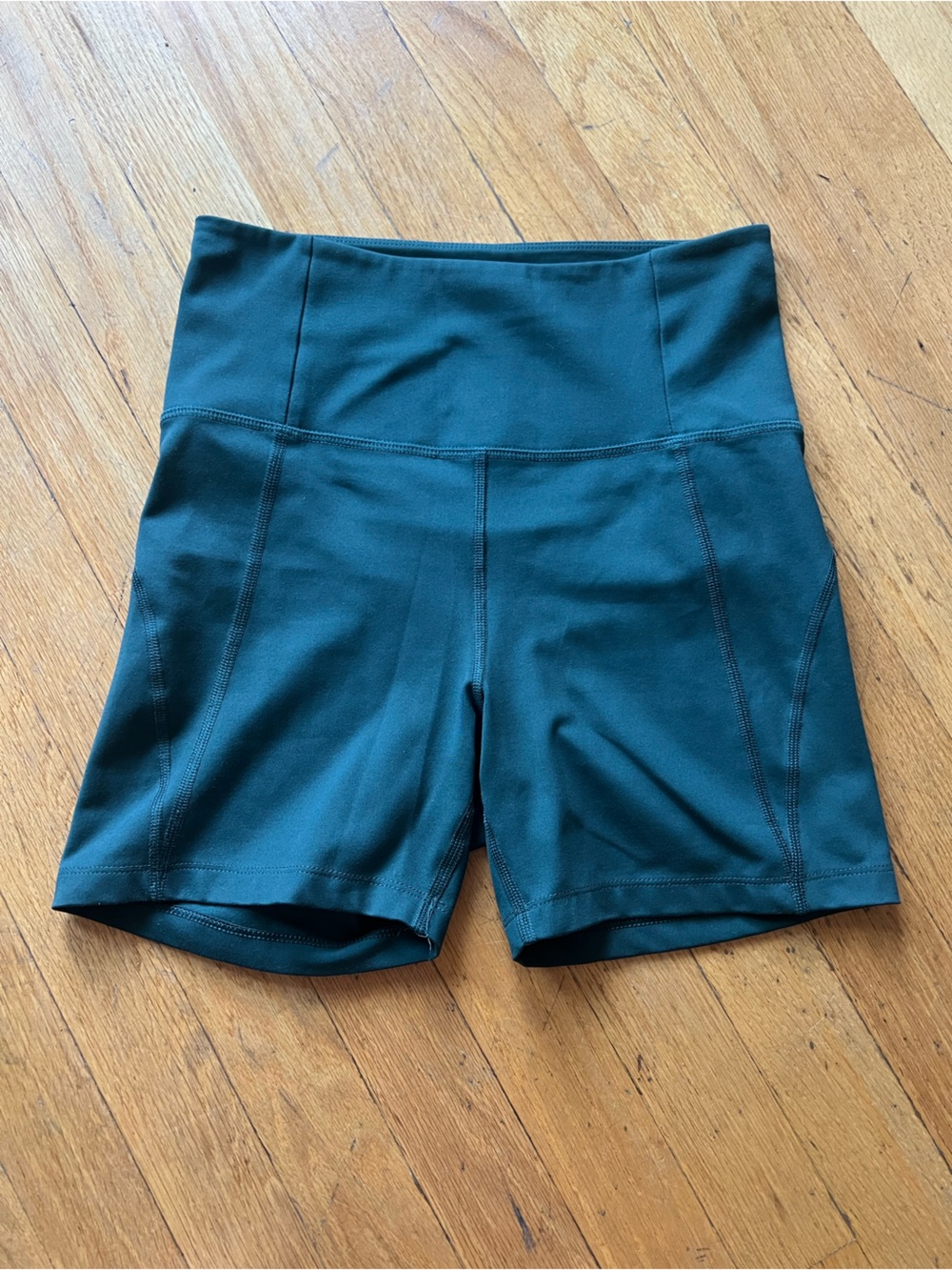 Girlfriend collective High-Waist Athletic Bike Shorts - Dark Teal - small